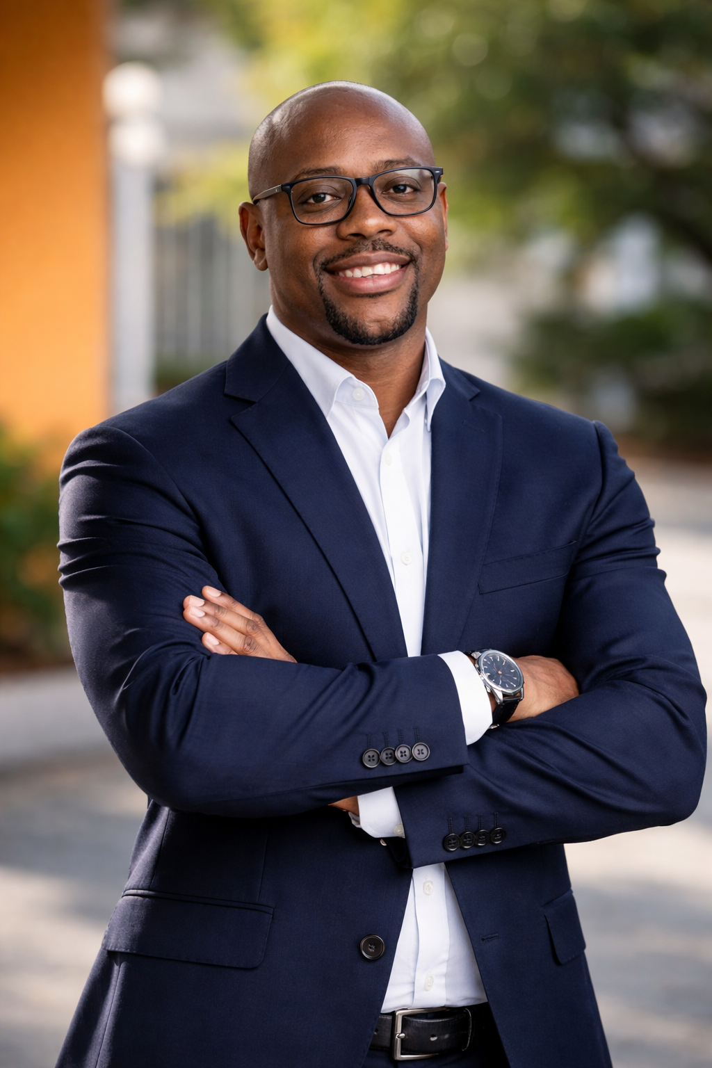 Professional in business setting — partnership and innovation